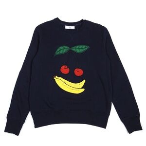 AMI Paris Cherries And Banana Embroidered Sweatshirt - Navy
